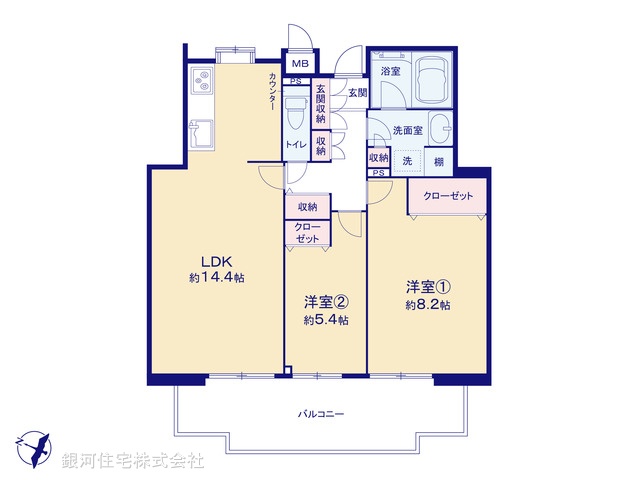 G00384843 神奈川県横須賀市安針台 中古マンション 2480万円【間取図】