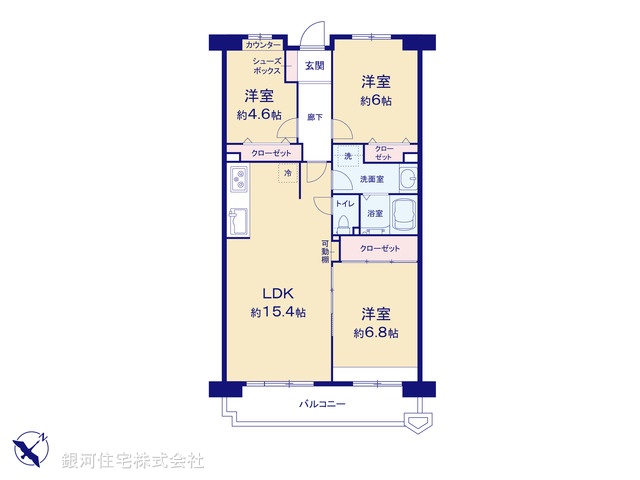 G00384861 埼玉県さいたま市緑区東浦和１丁目 中古マンション 3180万円【間取図】