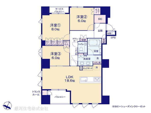G00384963 東京都千代田区九段南４丁目 中古マンション 3億6990万円【間取図】