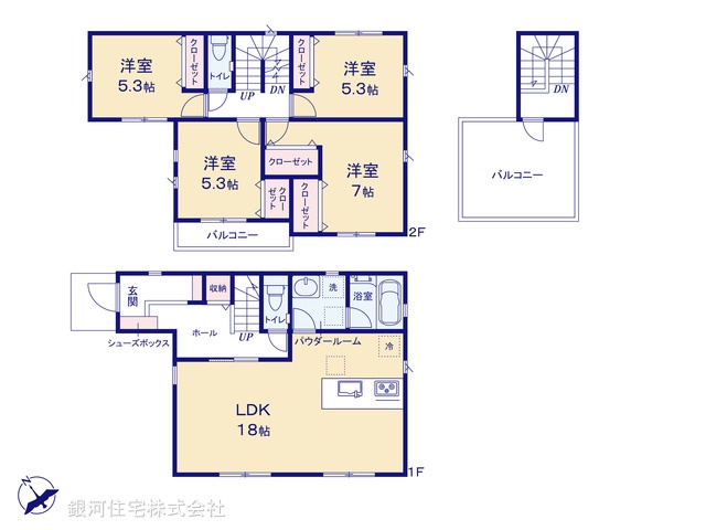 G00384985 神奈川県相模原市中央区田名 新築一戸建て 3580万円【間取図】