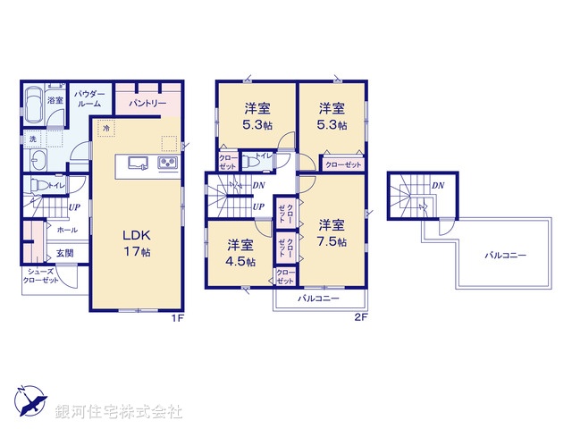 G00384987 神奈川県相模原市中央区田名 新築一戸建て 3680万円【間取図】