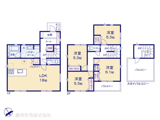G00384989 神奈川県相模原市中央区田名 新築一戸建て 3580万円【間取図】