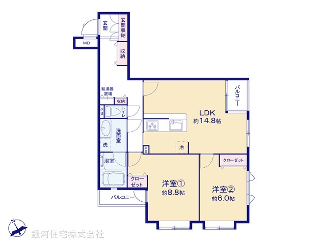 G00385124 神奈川県横浜市港北区下田町５丁目 中古マンション 3290万円【間取図】