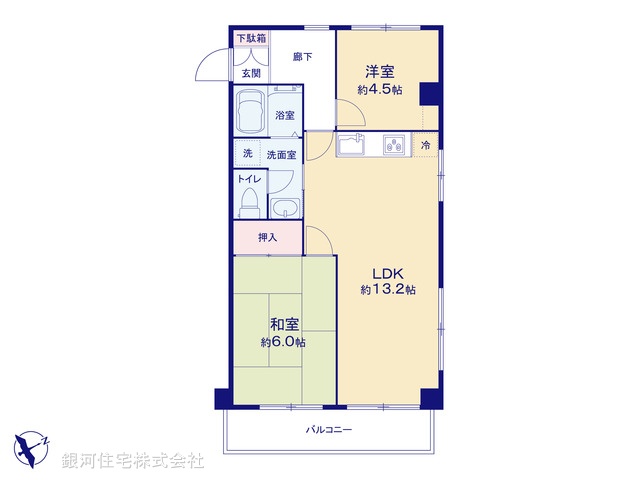 G00385198 東京都大田区大森南１丁目 中古マンション 3499万円【間取図】