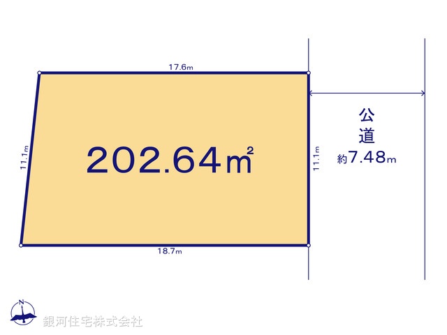 G00385258 神奈川県横浜市都筑区牛久保東２丁目 土地 8580万円【区画図】