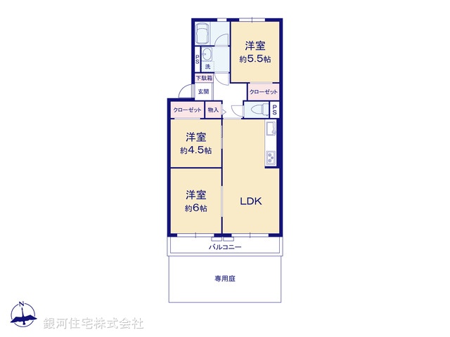 G00385271 神奈川県横浜市緑区鴨居５丁目 中古マンション 2490万円【間取図】