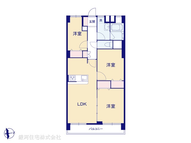 G00385273 千葉県船橋市海神町南１丁目 中古マンション 2790万円【間取図】