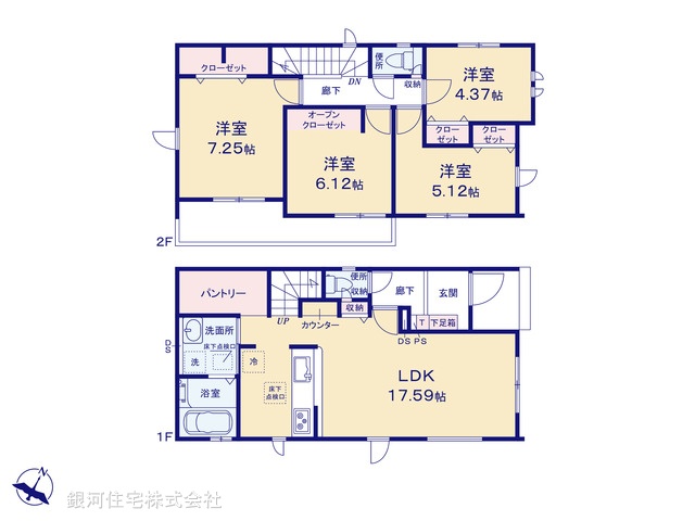 G00385389 埼玉県上尾市大字原市 新築一戸建て 3690万円【間取図】