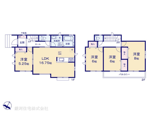 G00385443 千葉県市川市稲荷木３丁目 新築一戸建て 5990万円【間取図】