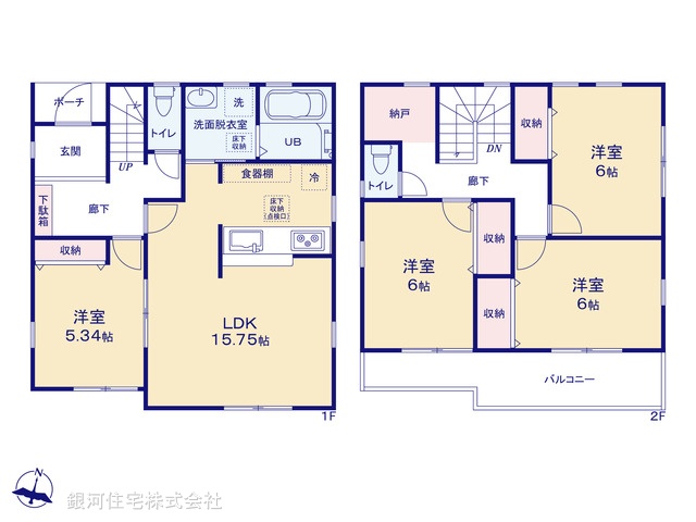G00385523 埼玉県さいたま市浦和区皇山町 新築一戸建て 6080万円【間取図】