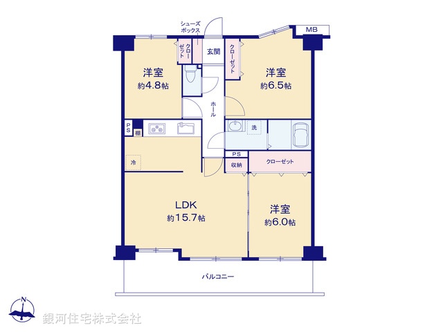 G00385612 千葉県柏市青葉台２丁目 中古マンション 1898万円【間取図】
