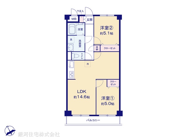 G00385675 千葉県市川市曽谷４丁目 中古マンション 1690万円【間取図】