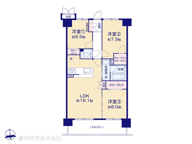 G00385677 神奈川県茅ヶ崎市中島 中古マンション 2680万円【間取図】