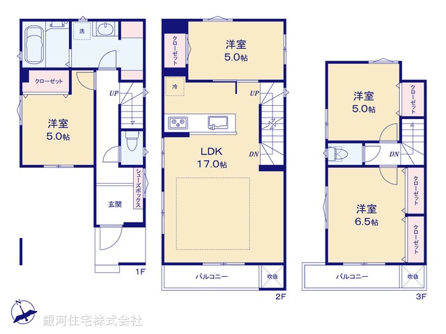 G00385732 千葉県市川市新田５丁目 新築一戸建て 6190万円【間取図】