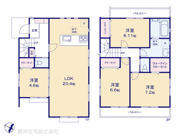 G00385810 埼玉県草加市手代１丁目 新築一戸建て 4780万円【間取図】