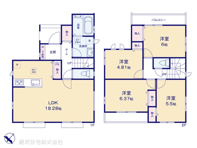 G00385840 千葉県千葉市稲毛区穴川２丁目 新築一戸建て 4490万円【間取図】