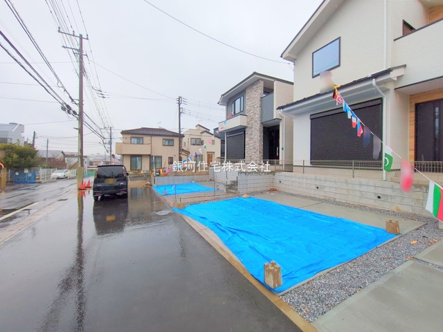 G00385851 千葉県市川市北方町４丁目 新築一戸建て 4999万円 土地面積134.12m² (約40.57坪) 建物面積104.95m² (約31.74坪) 間取り３ＬＤＫ 築年月2025年12月(築１年以内)【外観8】