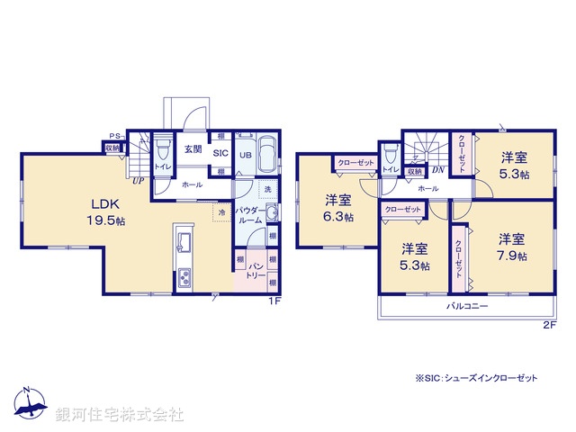 G00385861 東京都八王子市上柚木 新築一戸建て 4490万円【間取図】