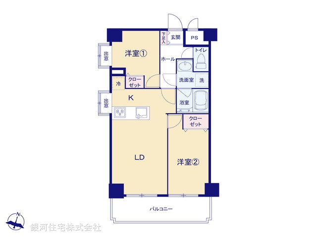 G00385877 神奈川県横浜市港南区笹下３丁目 中古マンション 2499万円【間取図】