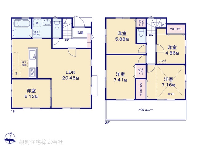 G00385947 神奈川県横浜市磯子区岡村７丁目 新築一戸建て 5480万円【間取図】