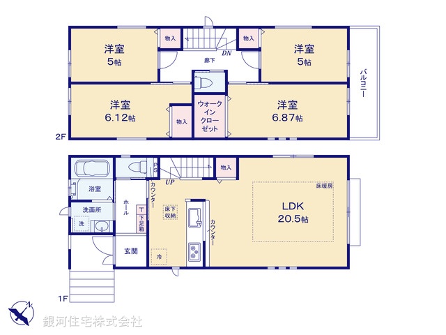 G00385985 神奈川県川崎市麻生区片平３丁目 新築一戸建て 5998万円【間取図】