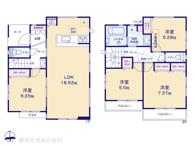 G00386168 神奈川県横浜市緑区三保町 新築一戸建て 6180万円【間取図】