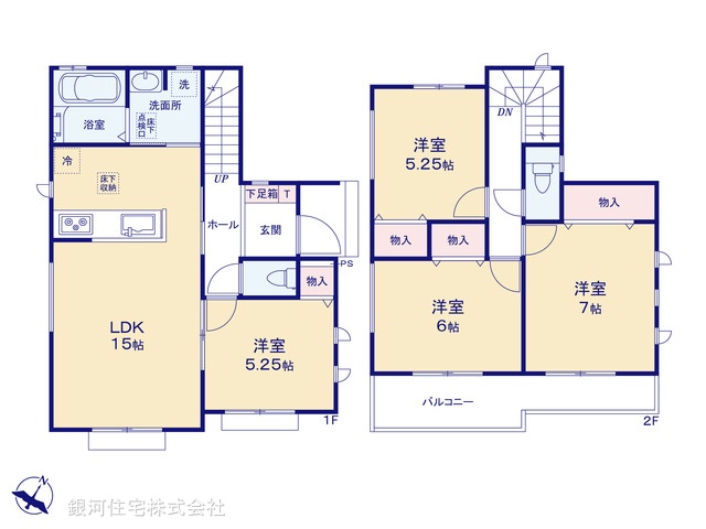 G00386326 埼玉県上尾市二ツ宮 新築一戸建て 3090万円【間取図】