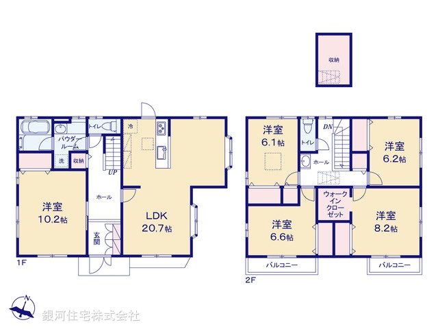 G00386381 神奈川県横浜市保土ヶ谷区東川島町 中古一戸建て 6999万円【間取図】