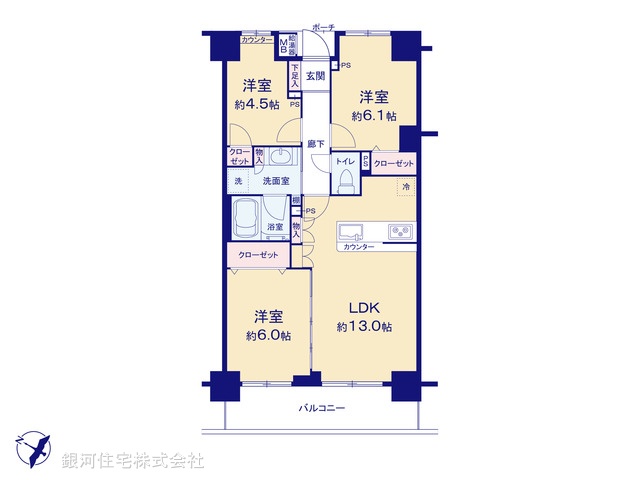 G00386562 埼玉県戸田市大字新曽 中古マンション 4799万円【間取図】