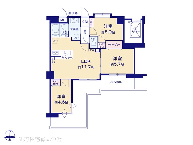 G00386739 神奈川県横浜市緑区鴨居１丁目 中古マンション 3799万円【間取図】