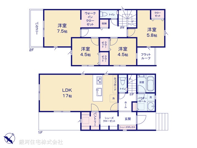 G00386762 神奈川県厚木市鳶尾１丁目 新築一戸建て 3580万円【間取図】