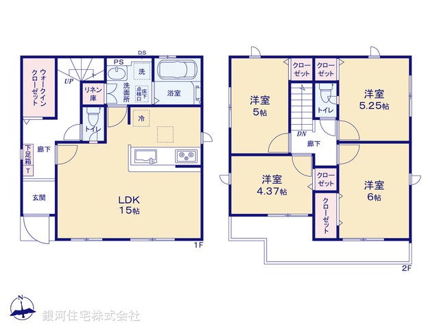G00386897 東京都葛飾区東金町７丁目 新築一戸建て 5290万円【間取図】
