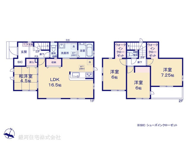 G00387026 千葉県松戸市新作 新築一戸建て 4590万円【間取図】