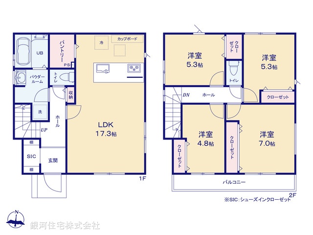 G00387038 東京都町田市玉川学園３丁目 新築一戸建て 5090万円【間取図】
