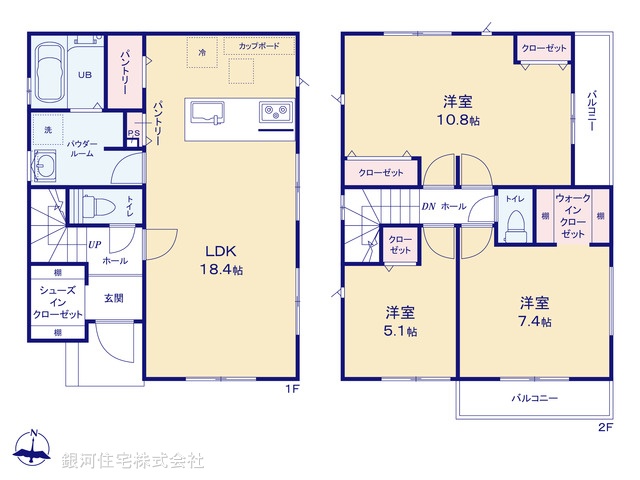 G00387039 東京都町田市玉川学園３丁目 新築一戸建て 5290万円【間取図】