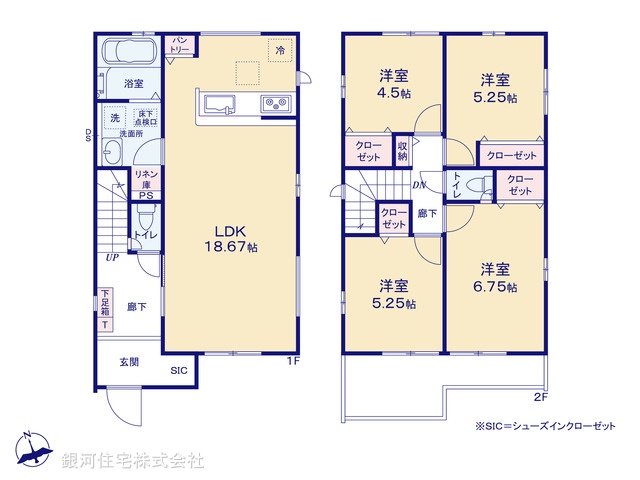 G00387090 千葉県千葉市花見川区瑞穂３丁目 新築一戸建て 4790万円【間取図】