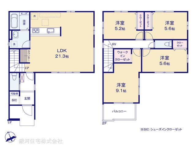 G00387108 千葉県鎌ヶ谷市西佐津間２丁目 新築一戸建て 3299万円【間取図】