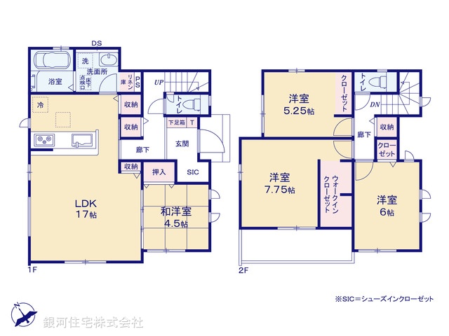 G00387109 千葉県船橋市松が丘１丁目 新築一戸建て 3790万円【間取図】
