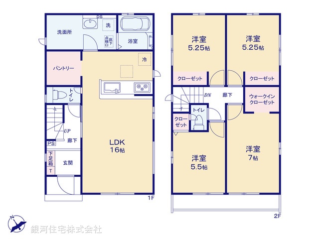 G00387113 千葉県船橋市松が丘１丁目 新築一戸建て 3790万円【間取図】