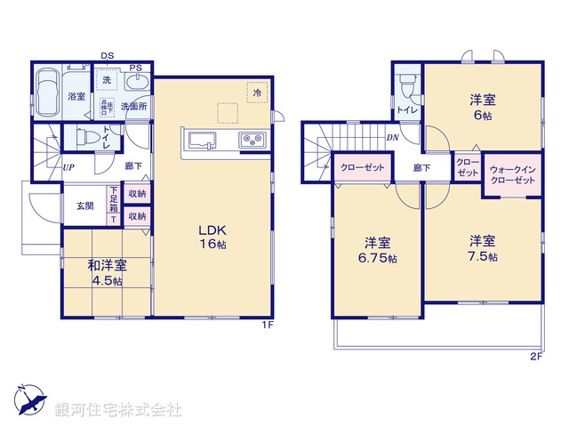 G00387118 千葉県船橋市松が丘１丁目 新築一戸建て 3690万円【間取図】
