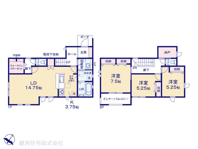 G00387171 東京都東村山市久米川町３丁目 新築一戸建て 4680万円【間取図】