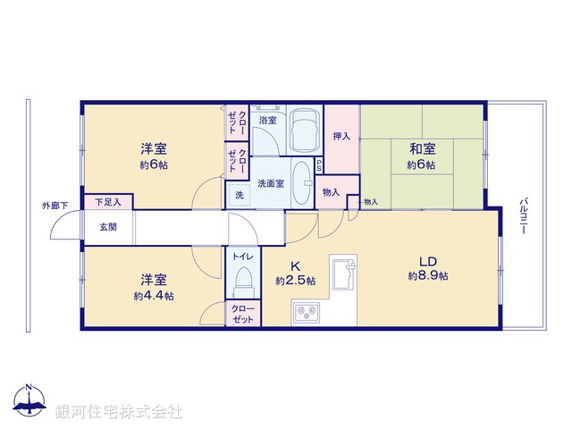 G00387265 神奈川県厚木市岡田４丁目 中古マンション 2250万円【間取図】