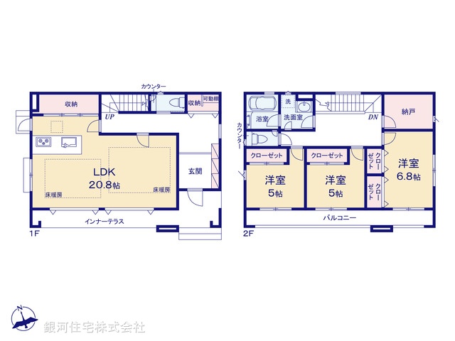 G00387271 神奈川県横浜市青葉区荏田西２丁目 新築一戸建て 1億880万円【間取図】