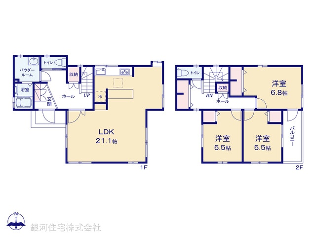 G00387313 神奈川県座間市広野台１丁目 中古一戸建て 3399万円【間取図】