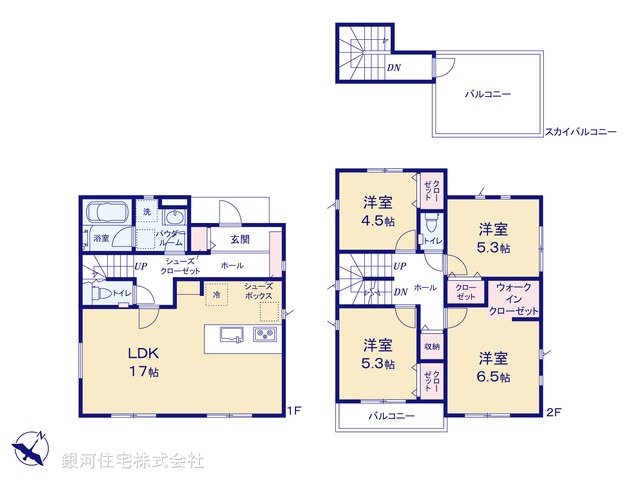 G00387327 神奈川県相模原市南区新磯野１丁目 新築一戸建て 4280万円【間取図】