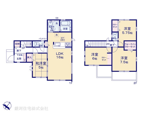 G00387328 千葉県流山市名都借 新築一戸建て 3590万円 土地面積126.20m² (約38.17坪) 建物面積97.30m² (約29.43坪) 間取り４ＬＤＫ 築年月2026年04月【間取図】