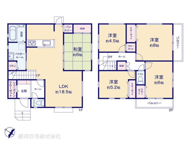 G00387359 神奈川県横浜市瀬谷区下瀬谷３丁目 新築一戸建て 5380万円【間取図】