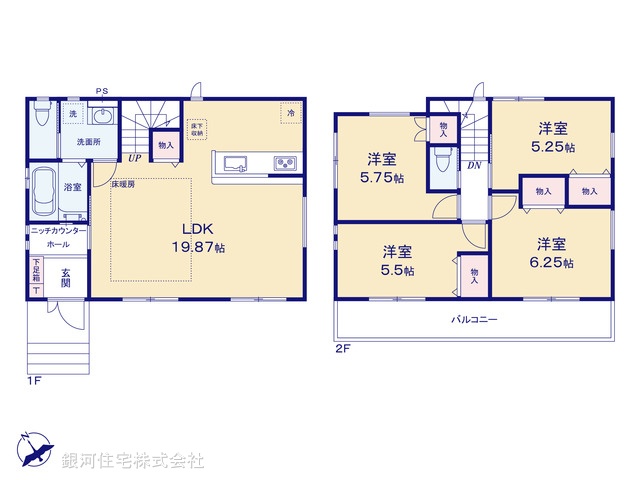 G00387407 神奈川県藤沢市鵠沼海岸７丁目 新築一戸建て 6598万円【間取図】
