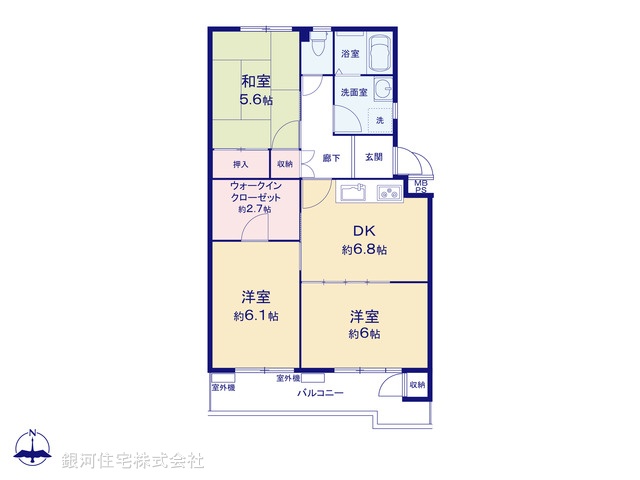 G00387454 神奈川県横浜市戸塚区前田町 中古マンション 1780万円【間取図】