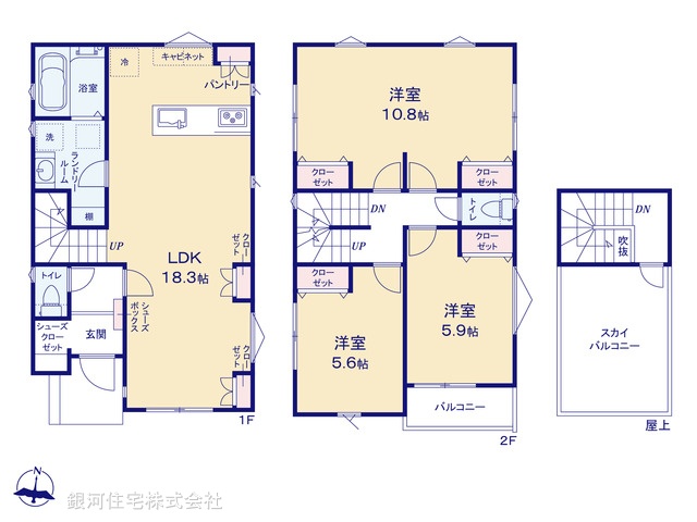 G00387577 埼玉県川口市芝４丁目 新築一戸建て 6490万円【間取図】
